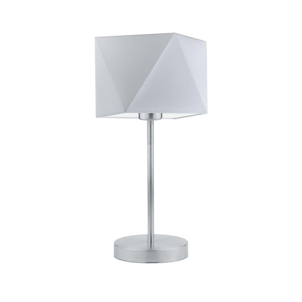 Lampka nocna LYSNE Wuhu, 60 W, E27, jasnoszara/srebrna, 43x23 cm
