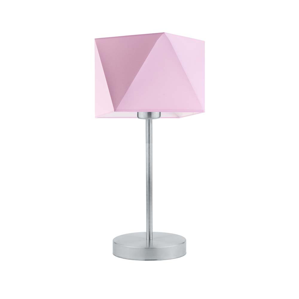 Lampka nocna LYSNE Wuhu, 60 W, E27, jasnoróżowa/srebrna, 43x23 cm