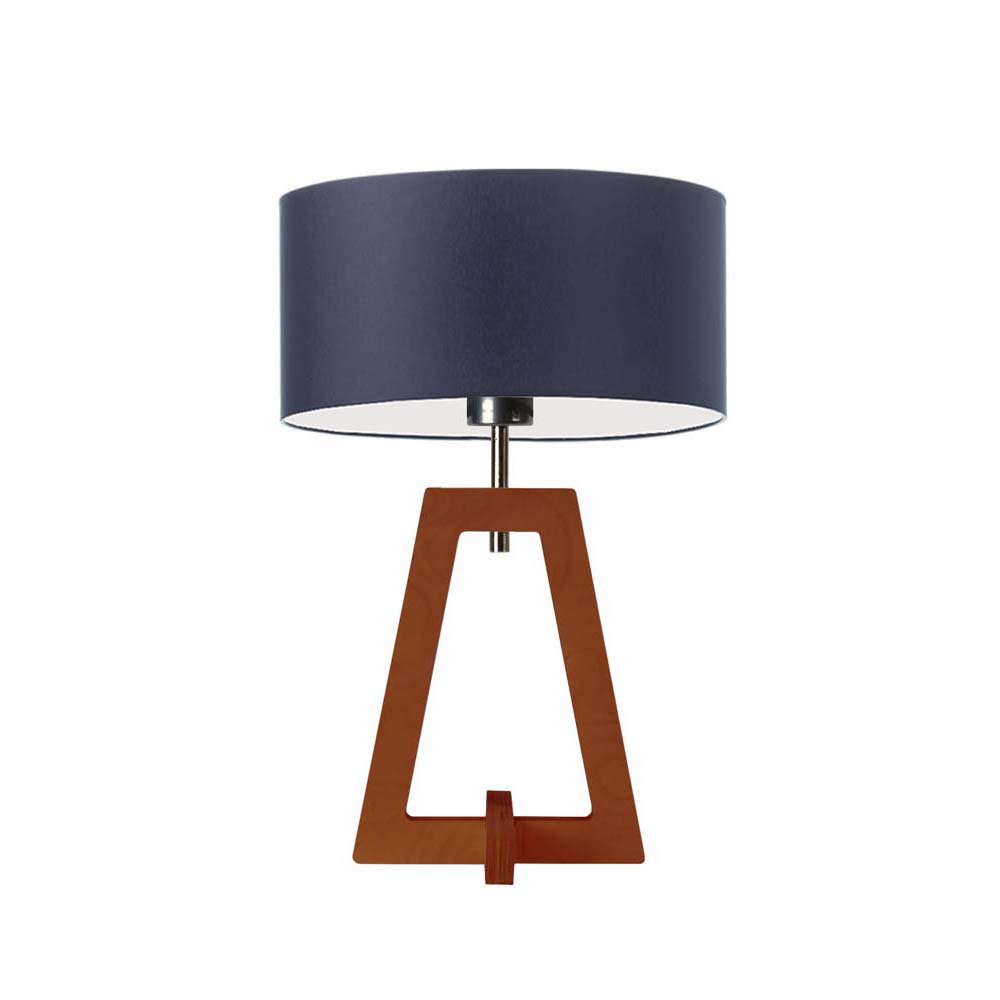 Lampka nocna LYSNE Clio, granatowa, mahoniowa, E27, 47x30 cm