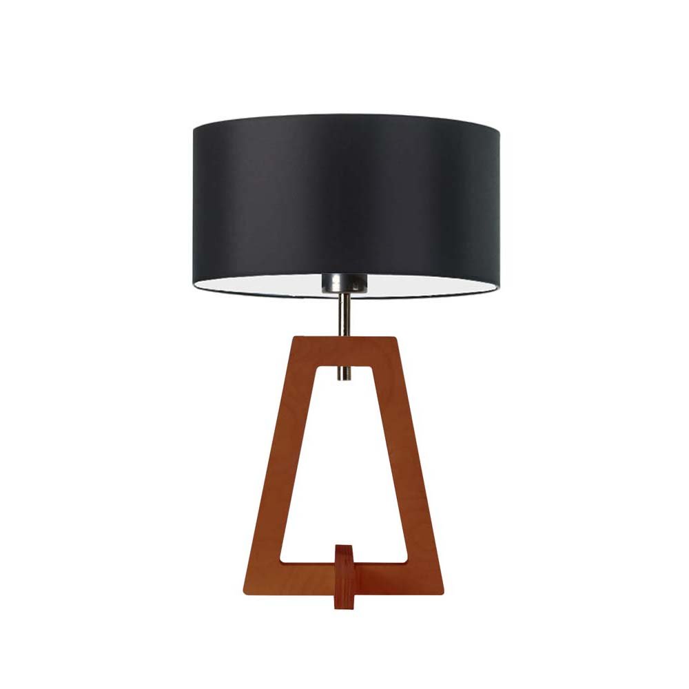 Lampka nocna LYSNE Clio, czarna, mahoniowa, E27, 47x30 cm