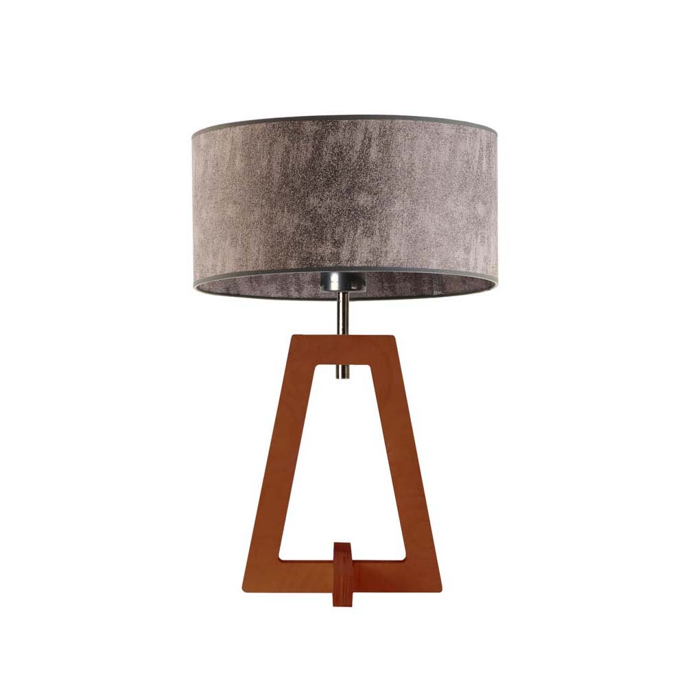 Lampka nocna LYSNE Clio, szary melanż (tzw. beton), mahoniowa, E27, 47x30 cm