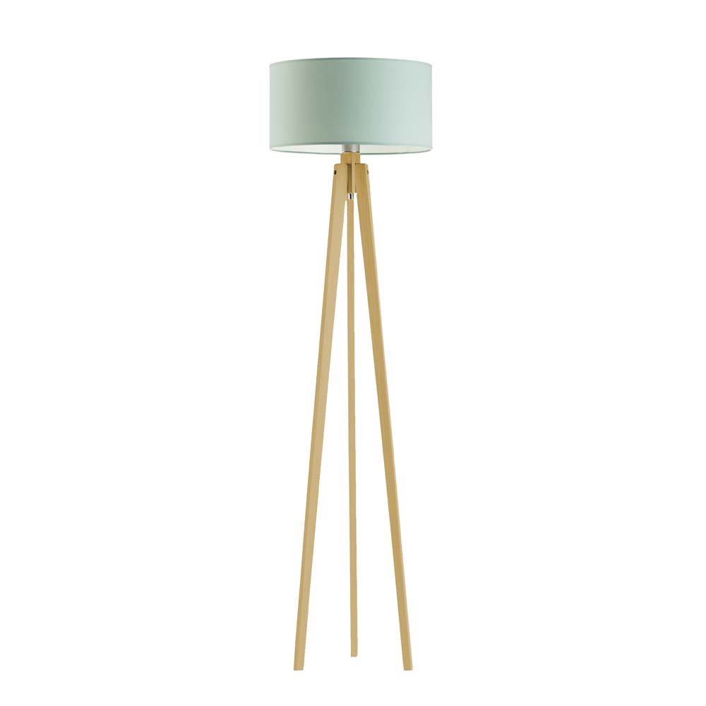 Lampa podłogowa LYSNE Miami, 60 W, E27, miętowo-dębowa, 148x40 cm