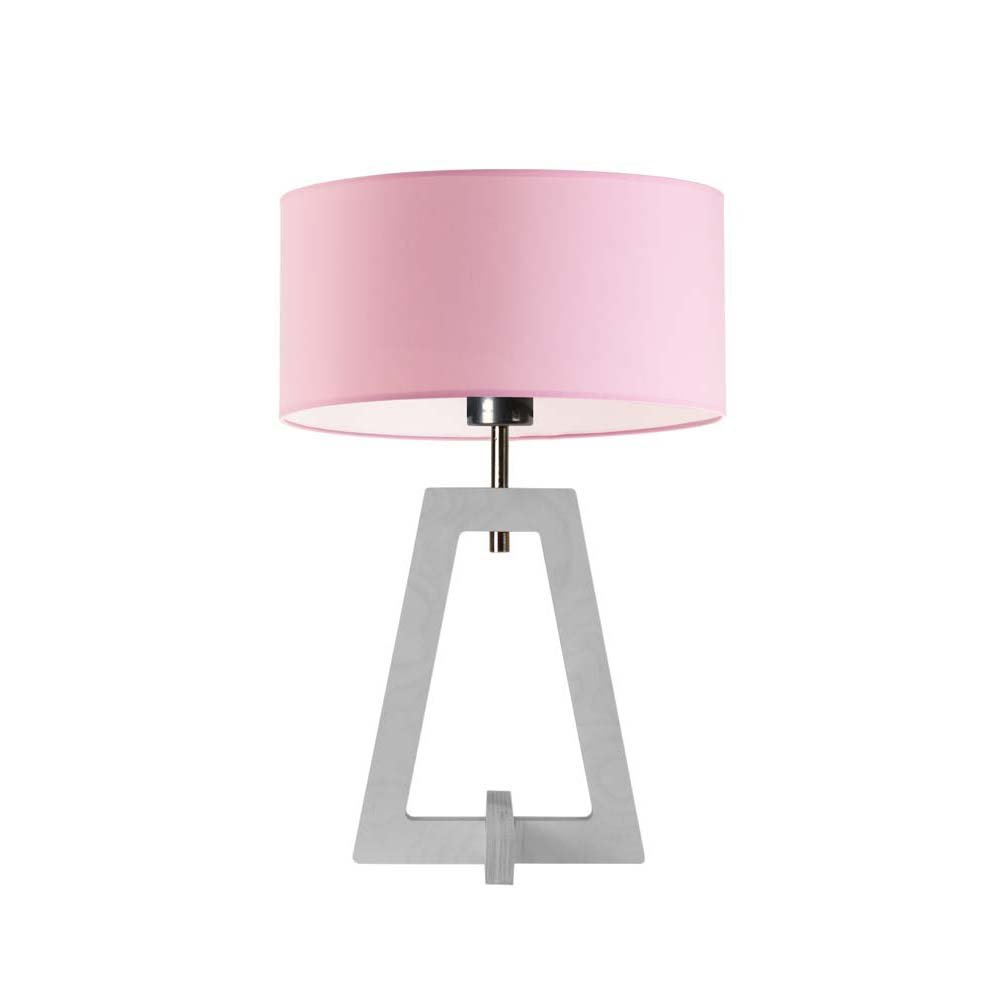 Lampka nocna LYSNE Clio, jasnoróżowa, biała, E27, 47x30 cm