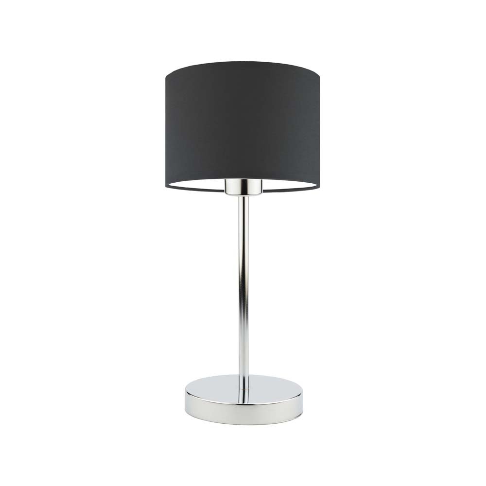 Lampka nocna LYSNE Nicea, 60 W, E27, grafitowa/chrom, 39,5x17,5 cm