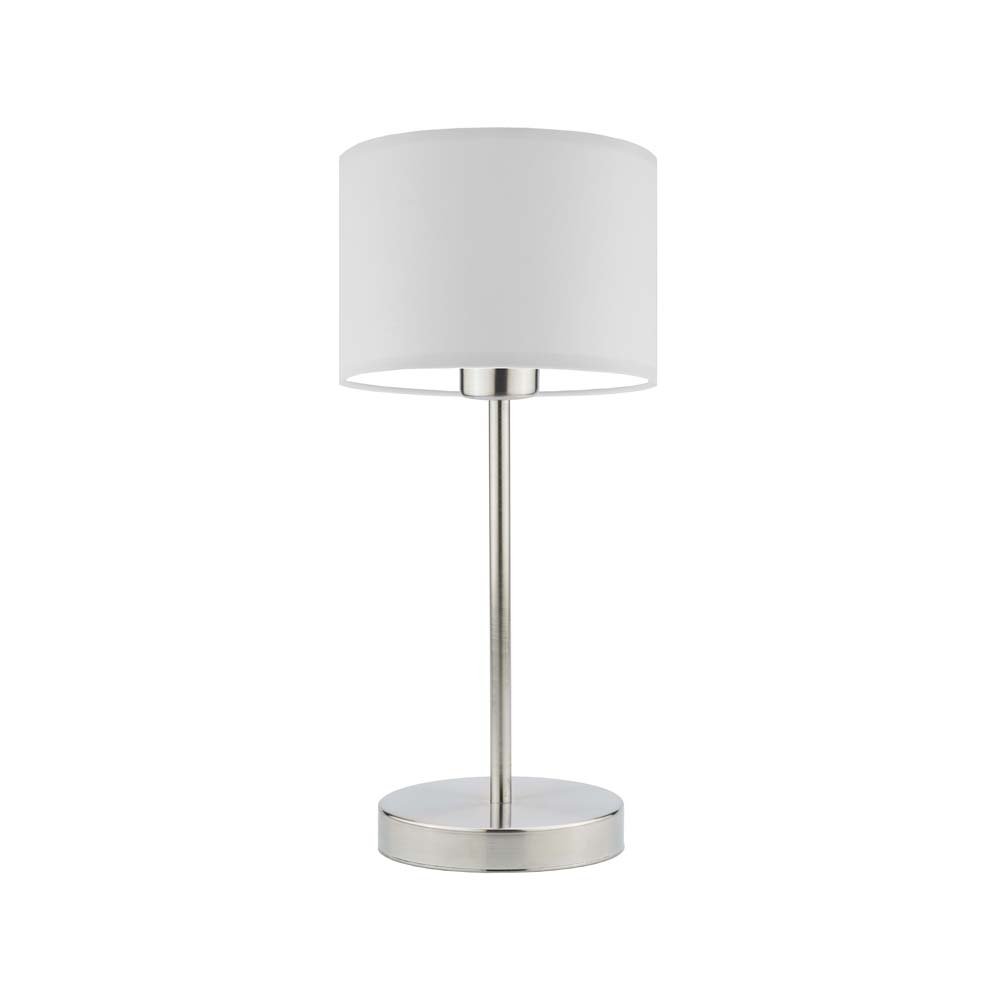 Lampka nocna LYSNE Nicea, 60 W, E27, jasnoszara/stalowa, 39,5x17,5 cm