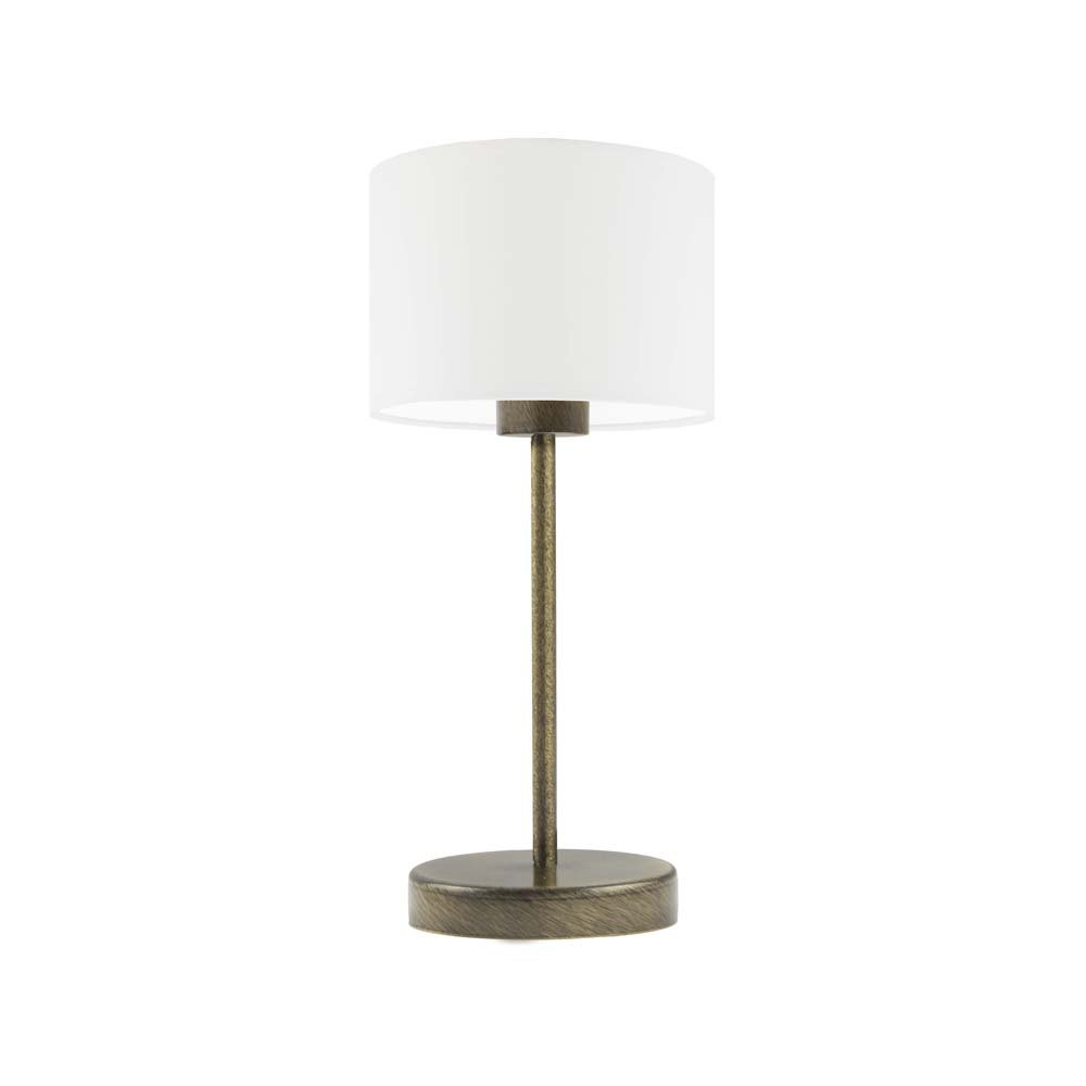 Lampka nocna LYSNE Nicea, 60 W, E27, biała/złota, 39,5x17,5 cm