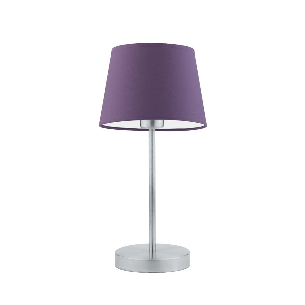 Lampka nocna LYSNE Siena, 60 W, E27, fioletowa/srebrna, 41,5x19,5 cm