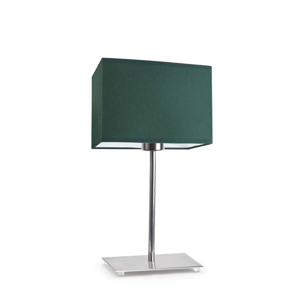 Lampka nocna LYSNE Amalfi, 60 W, E27, zieleń butelkowa/chrom, 40x20 cm