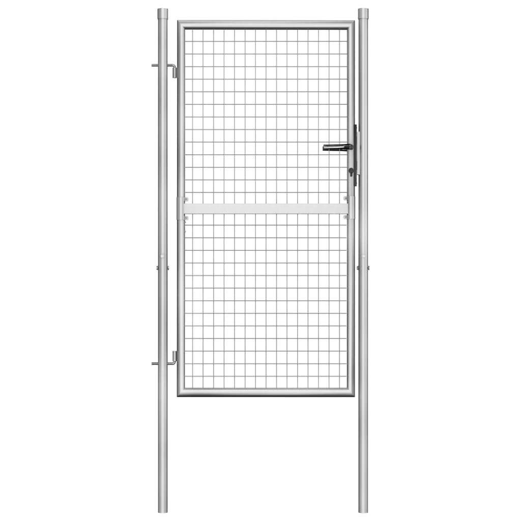 Furtka ogrodowa, galwanizowana stal, 105x200 cm, srebrna