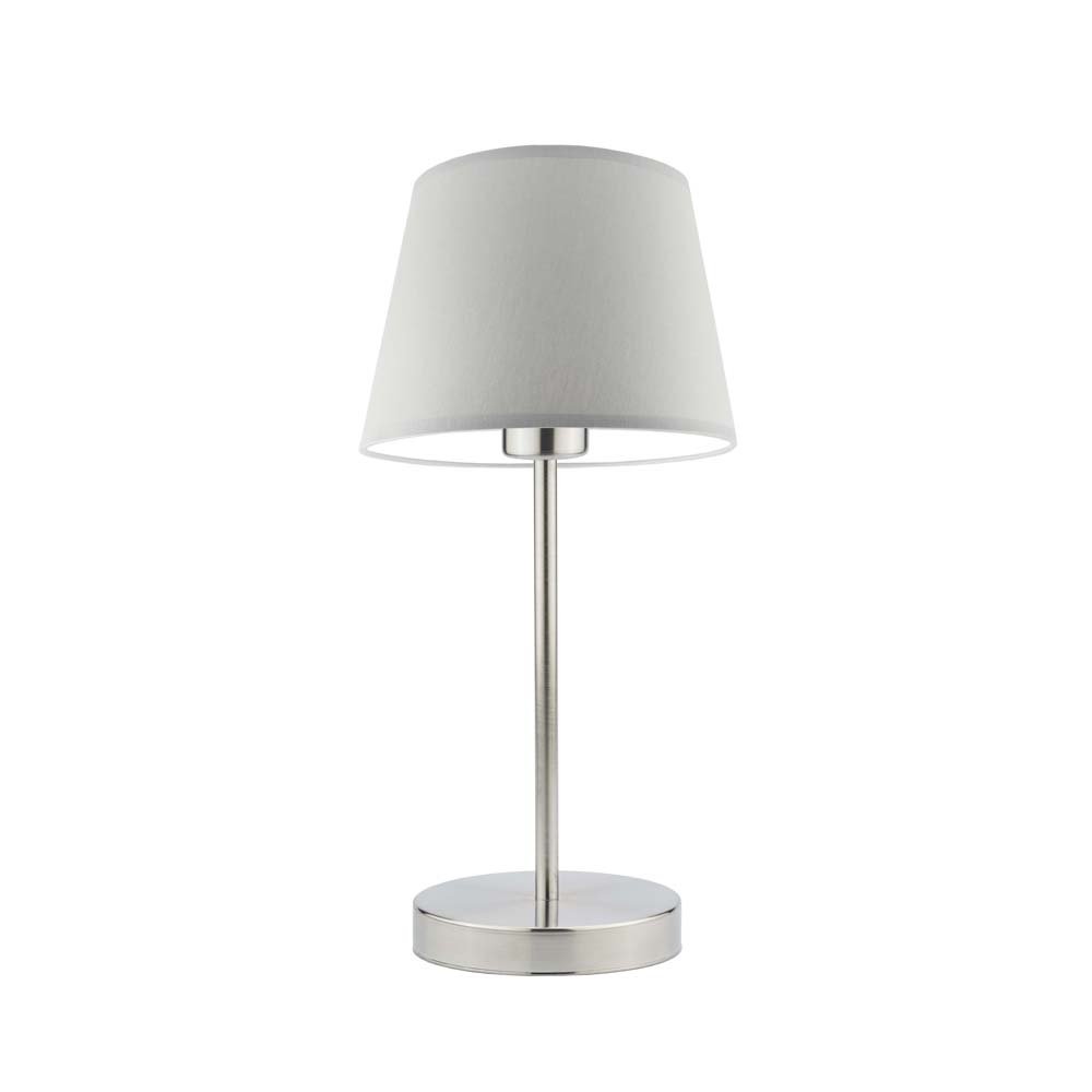 Lampka nocna LYSNE Siena, 60 W, E27, jasnoszara/stalowa, 41,5x19,5 cm