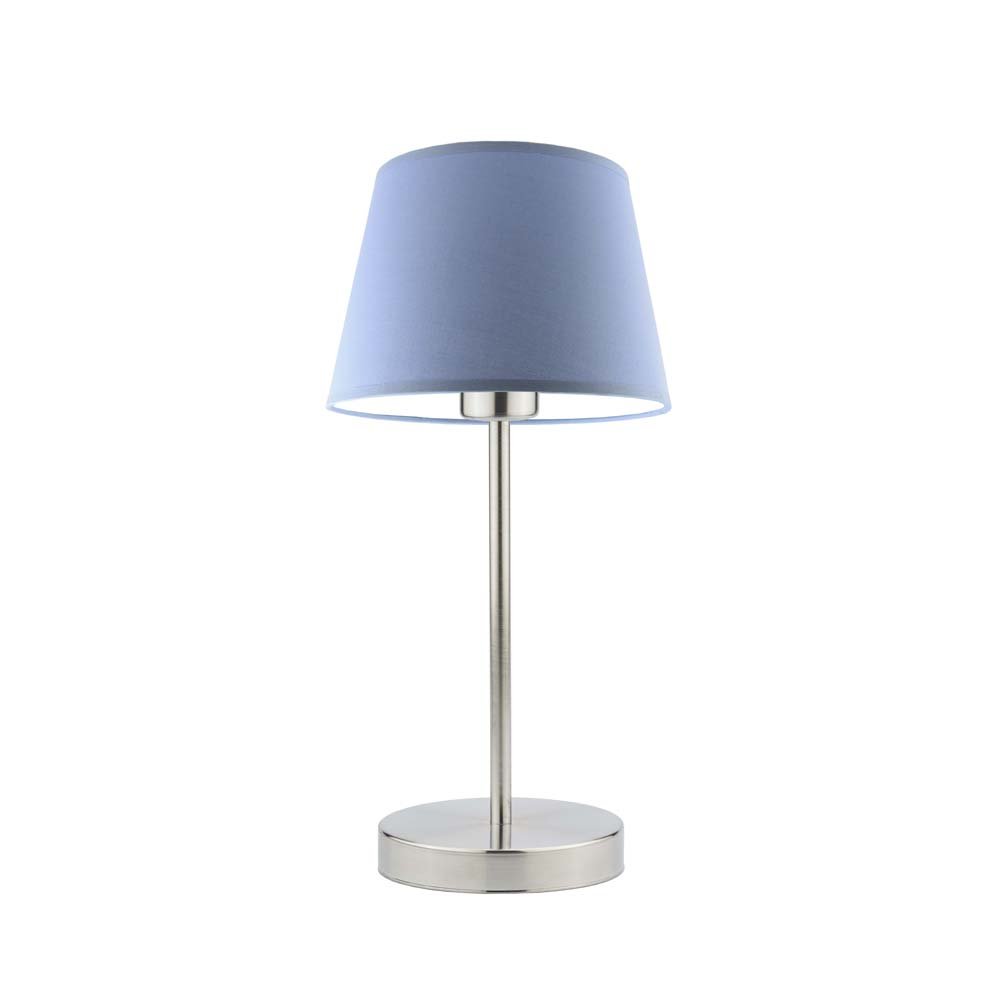 Lampka nocna LYSNE Siena, 60 W, E27, niebieska/stalowa, 41,5x19,5 cm