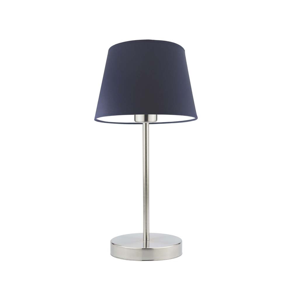 Lampka nocna LYSNE Siena, 60 W, E27, granatowa/stalowa, 41,5x19,5 cm