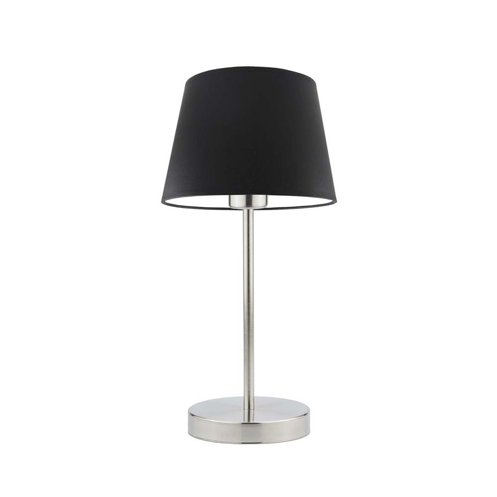 Lampka nocna LYSNE Siena, 60 W, E27, czarna/stalowa, 41,5x19,5 cm