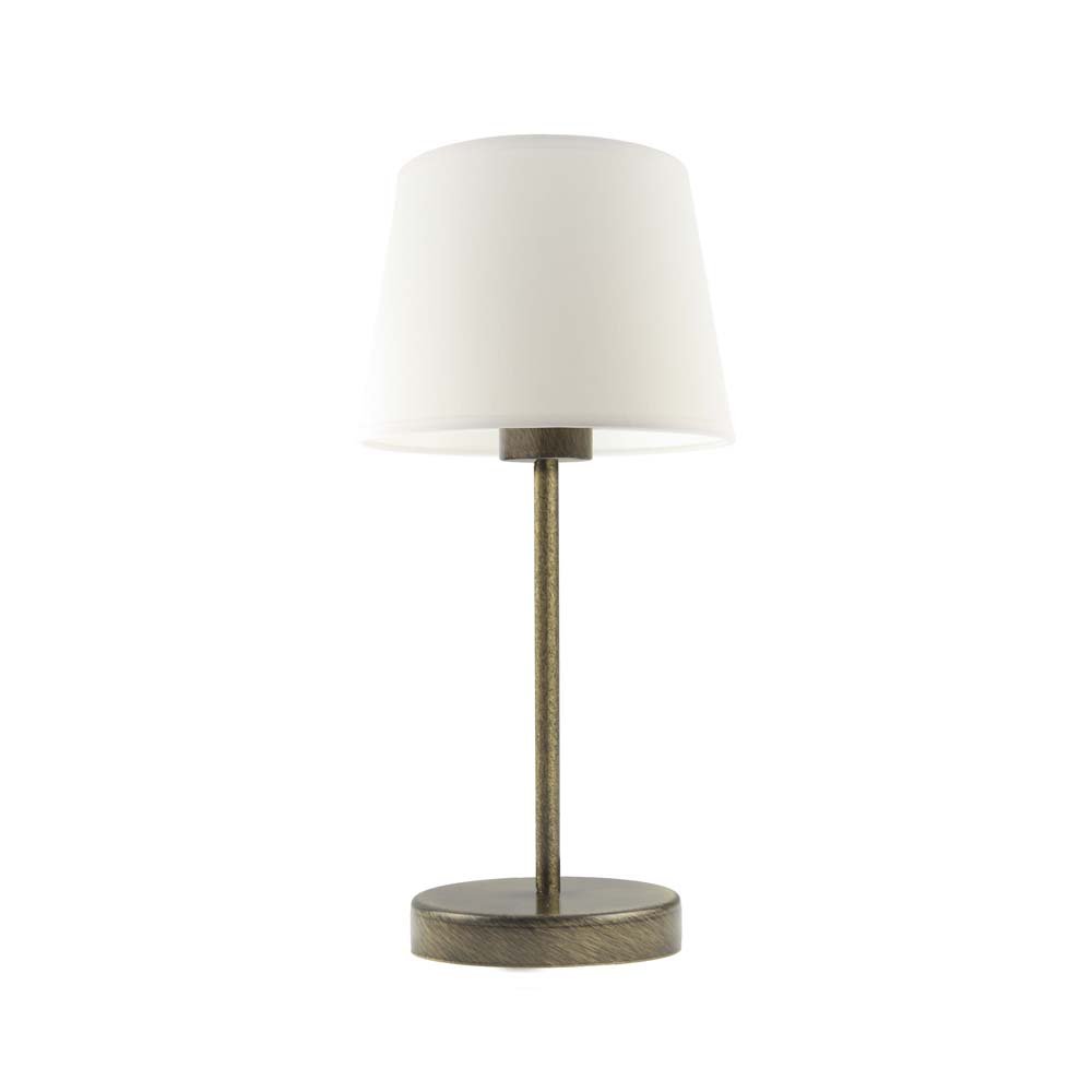 Lampka nocna LYSNE Siena, 60 W, E27, biała/złota, 41,5x19,5 cm