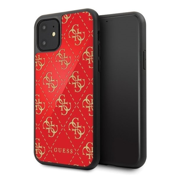 GUESS Guess 4G Double Layer Glitter Case Etui iPhone 11 Pro czerwone GUHCN584GGPRE