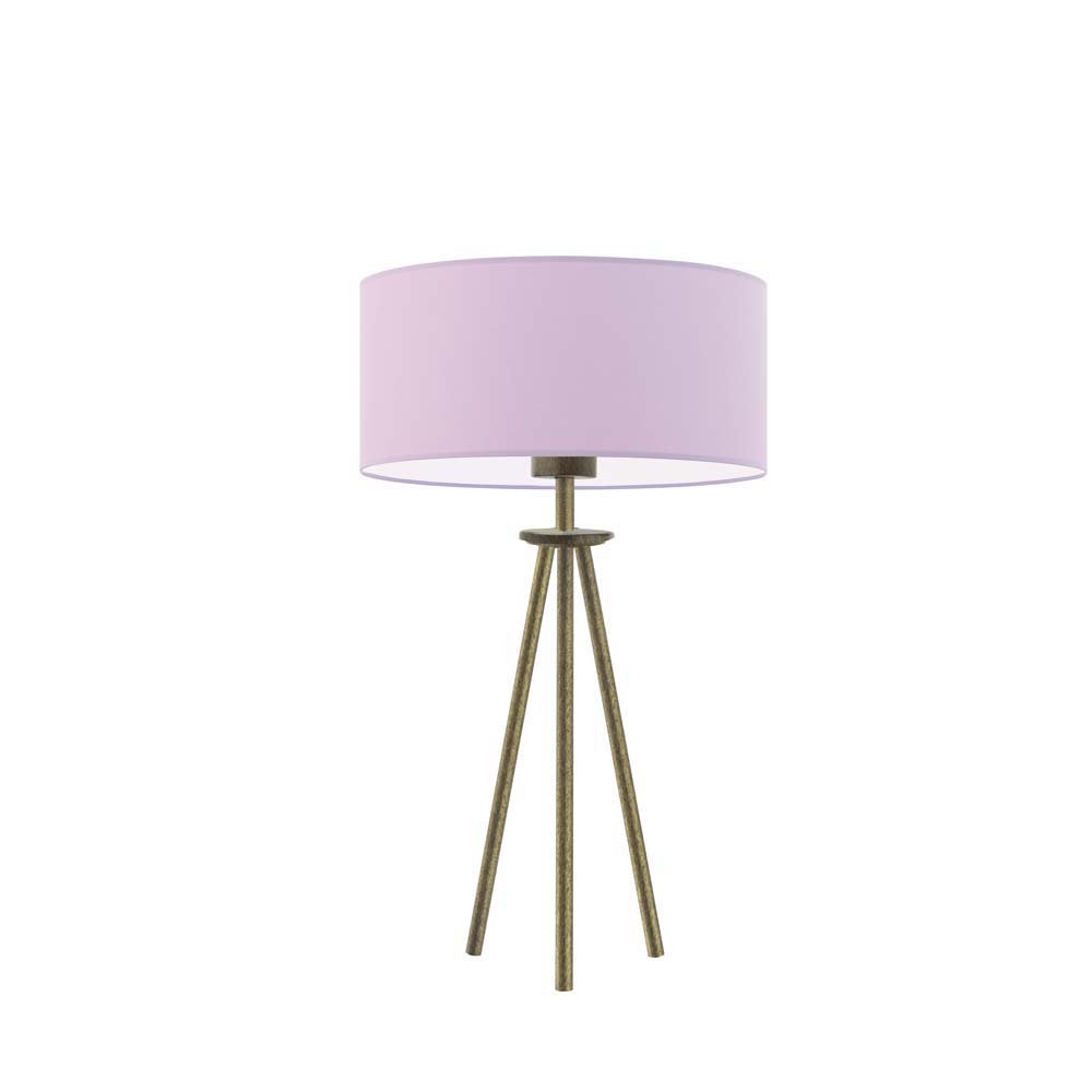Lampka nocna LYSNE Alta, jasnofioletowa, złota, E27, 50x30 cm