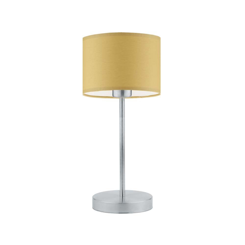 Lampka nocna LYSNE Nicea, 60 W, E27, musztardowa/srebrna, 39,5x17,5 cm