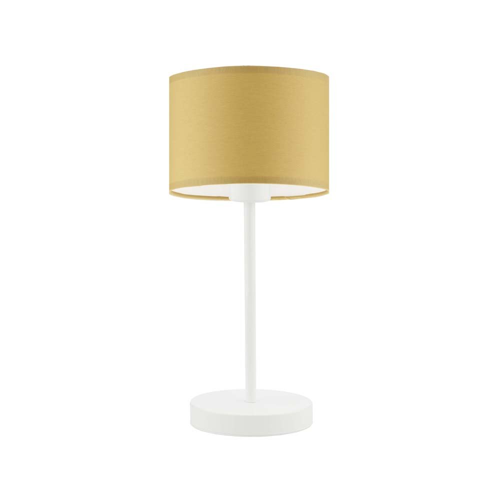 Lampka nocna LYSNE Nicea, 60 W, E27, musztardowa/biała, 39,5x17,5 cm