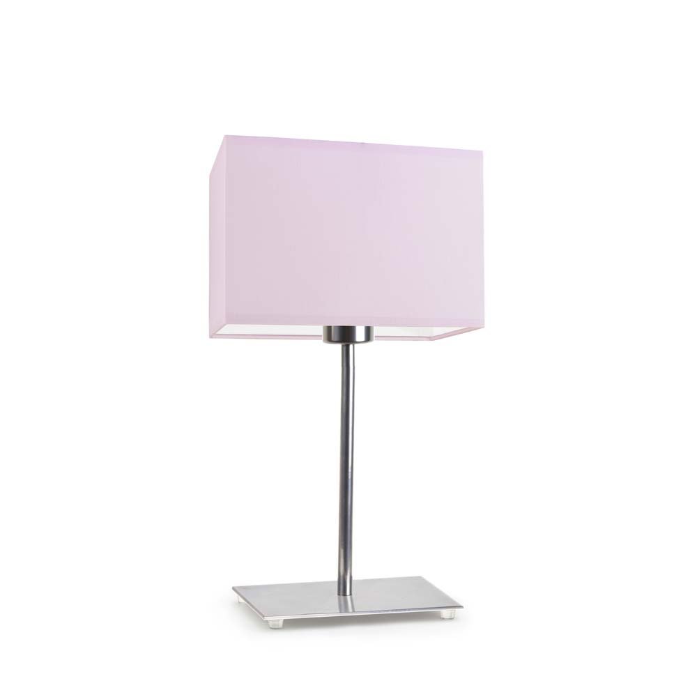 Lampka nocna LYSNE Amalfi, 60 W, E27, jasnoróżowa/chrom, 40x20 cm