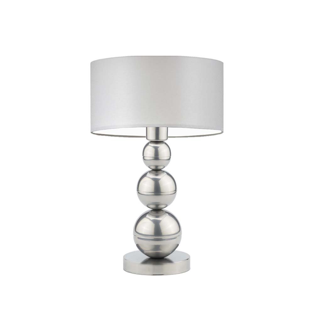 Lampka nocna LYSNE Honolulu, 60 W, E27, jasnoszara/srebrna, 41x30 cm