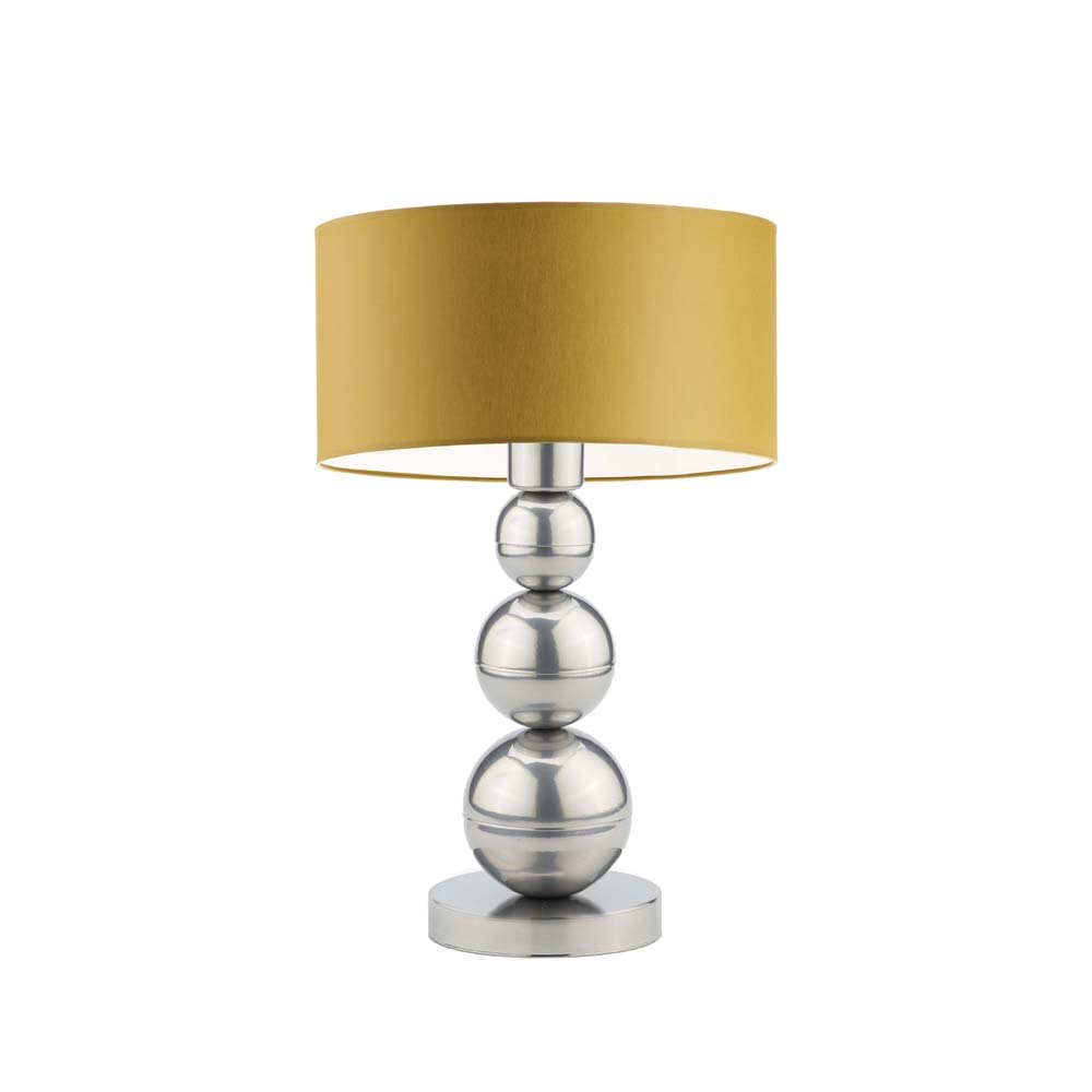 Lampka nocna LYSNE Honolulu, 60 W, E27, musztardowa/srebrna, 41x30 cm