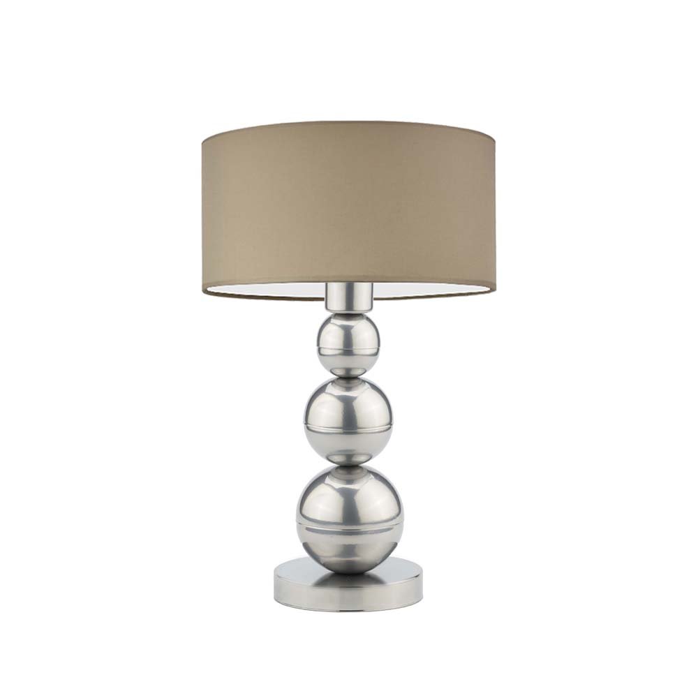 Lampka nocna LYSNE Honolulu, 60 W, E27, beżowa/srebrna, 41x30 cm