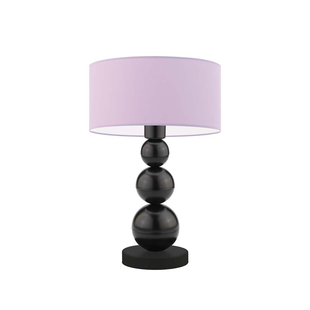 Lampka nocna LYSNE Honolulu, 60 W, E27, jasnofioletowa/czarna, 41x30 cm