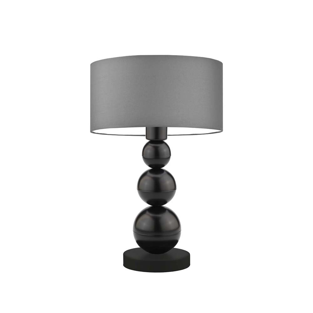 Lampka nocna LYSNE Honolulu, 60 W, E27, stalowa/czarna, 41x30 cm