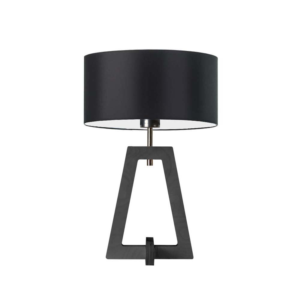 Lampka nocna LYSNE Clio, czarna, popielata, E27, 47x30 cm