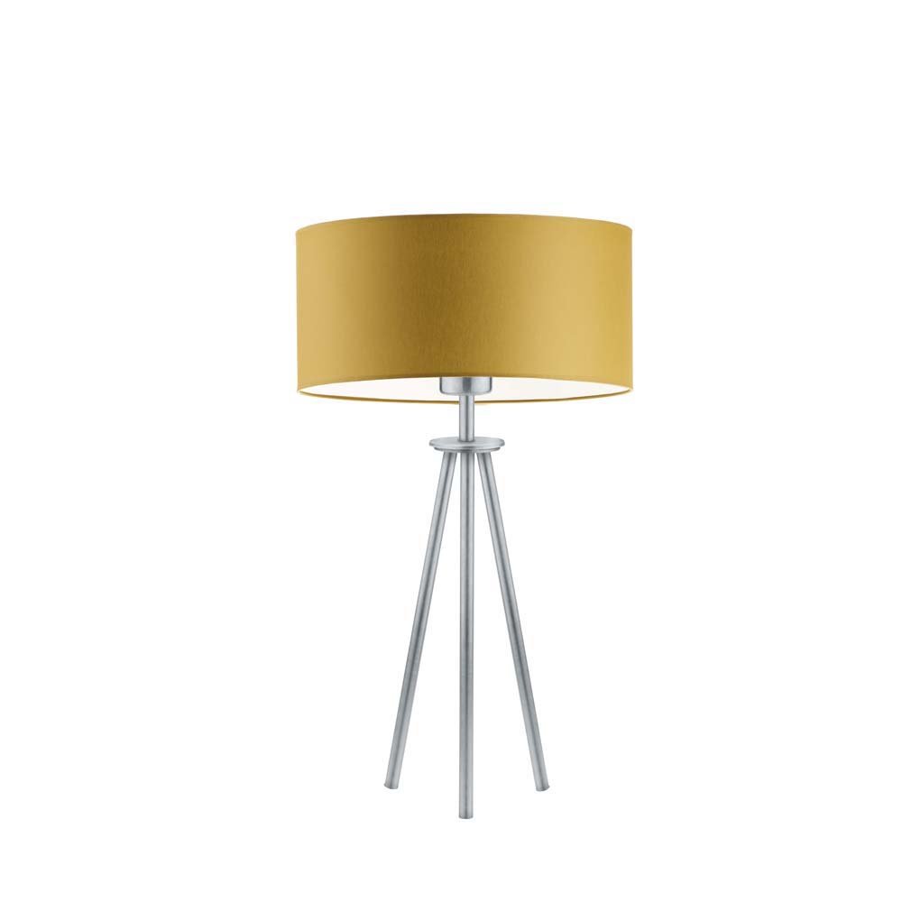 Lampka nocna LYSNE Alta, musztardowa, srebrna, E27, 50x30 cm