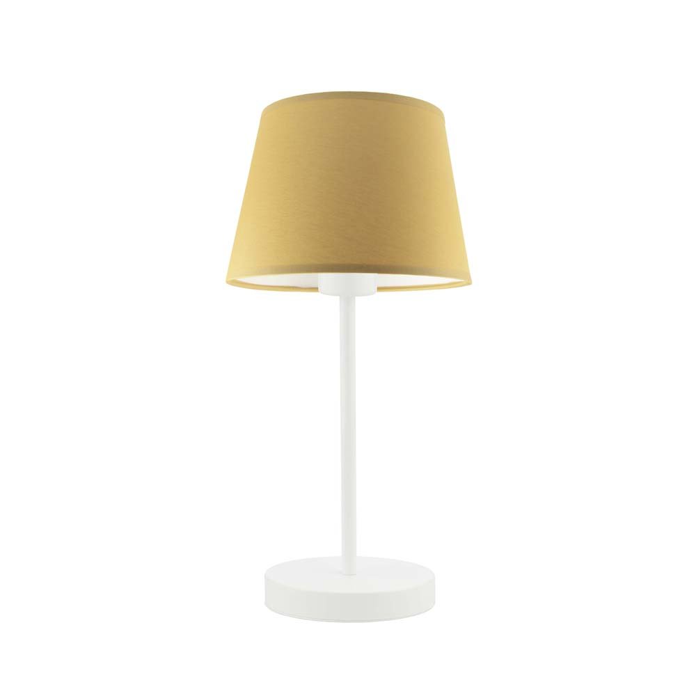Lampka nocna LYSNE Siena, 60 W, E27, musztardowa/biała, 41,5x19,5 cm
