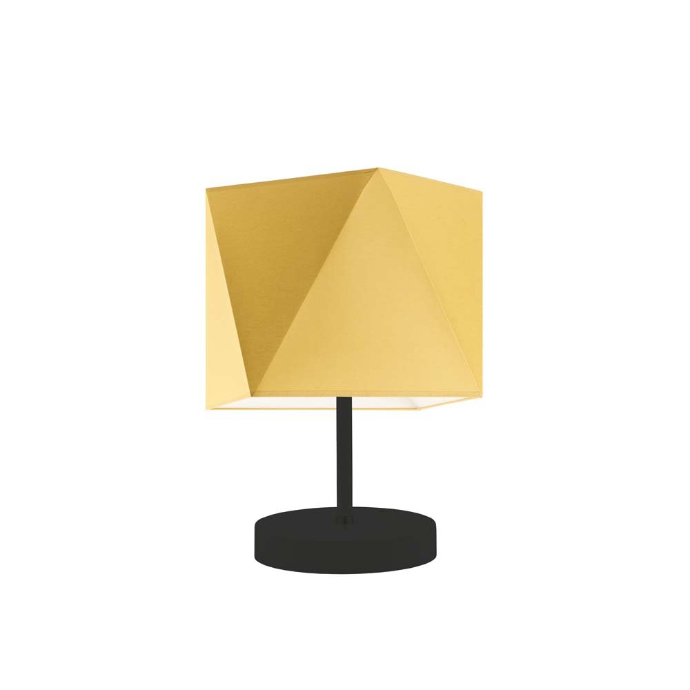 Lampka nocna LYSNE Pasadena, 60 W, E27, musztardowa/czarna, 30x23 cm