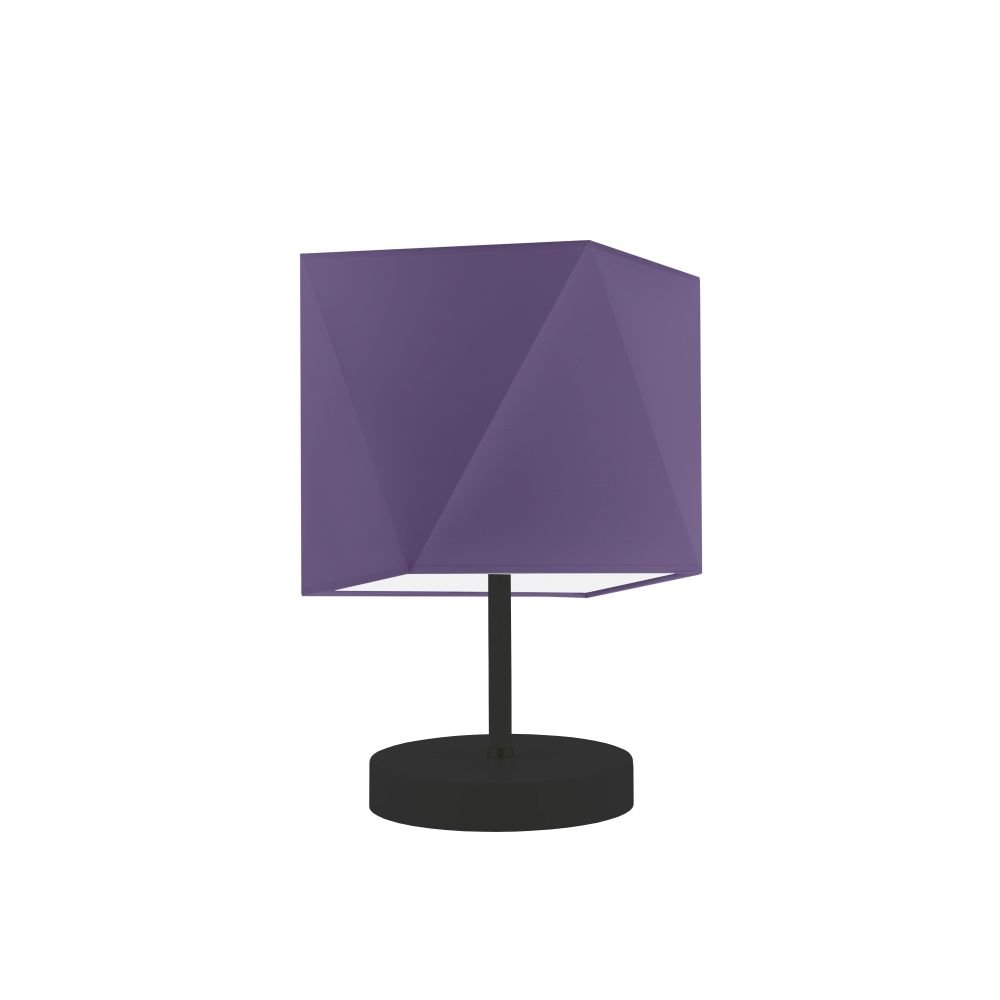 Lampka nocna LYSNE Pasadena, 60 W, E27, jasnofioletowa/czarna, 30x23 cm