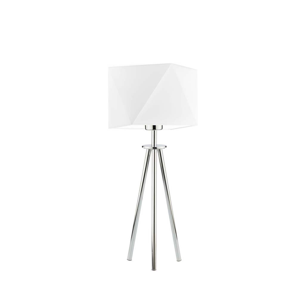 Lampka nocna LYSNE Soveto, 60 W, E27, biała/chrom, 50x23 cm
