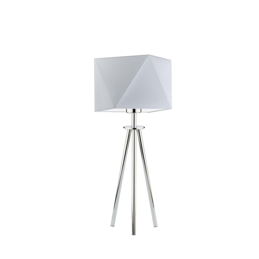 Lampka nocna LYSNE Soveto, 60 W, E27, jasnoszara/chrom, 50x23 cm