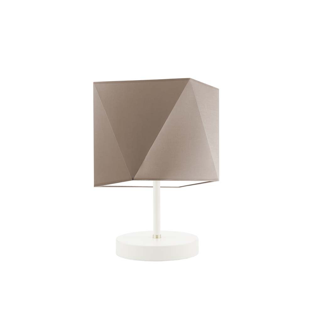 Lampka nocna LYSNE Pasadena, 60 W, E27, beżowa/biała, 30x23 cm