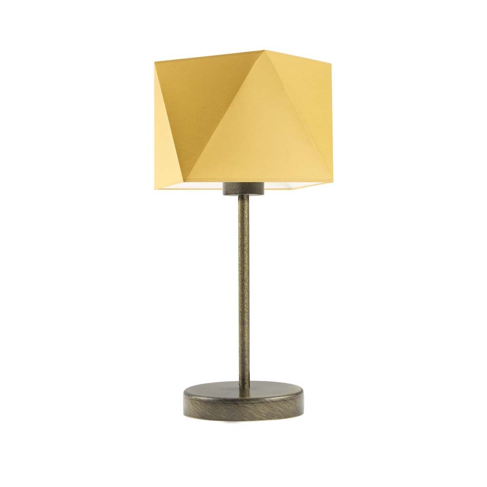 Lampka nocna LYSNE Wuhu, 60 W, E27, musztardowa/złota, 43x23 cm