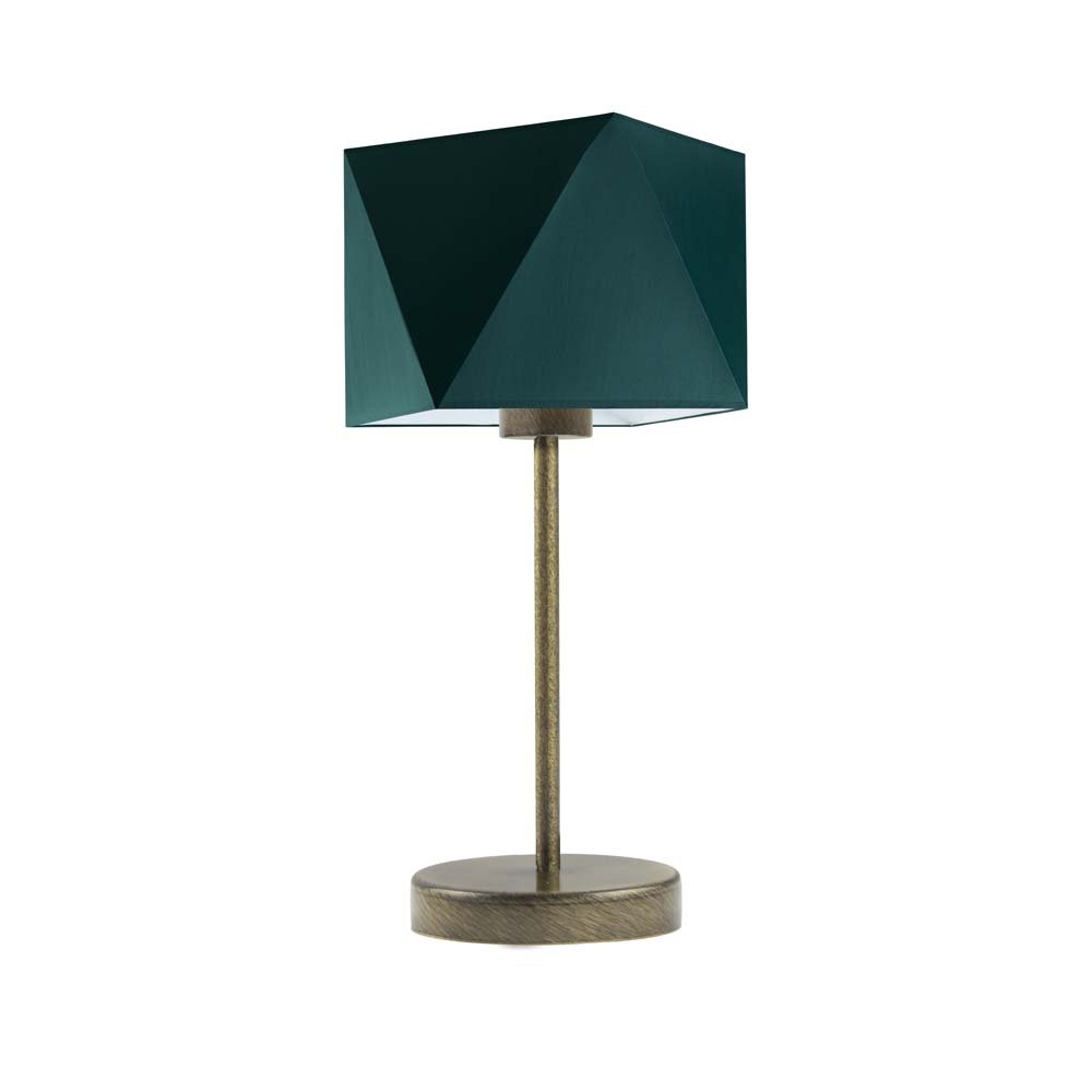 Lampka nocna LYSNE Wuhu, 60 W, E27, zieleń butelkowa/złota, 43x23 cm