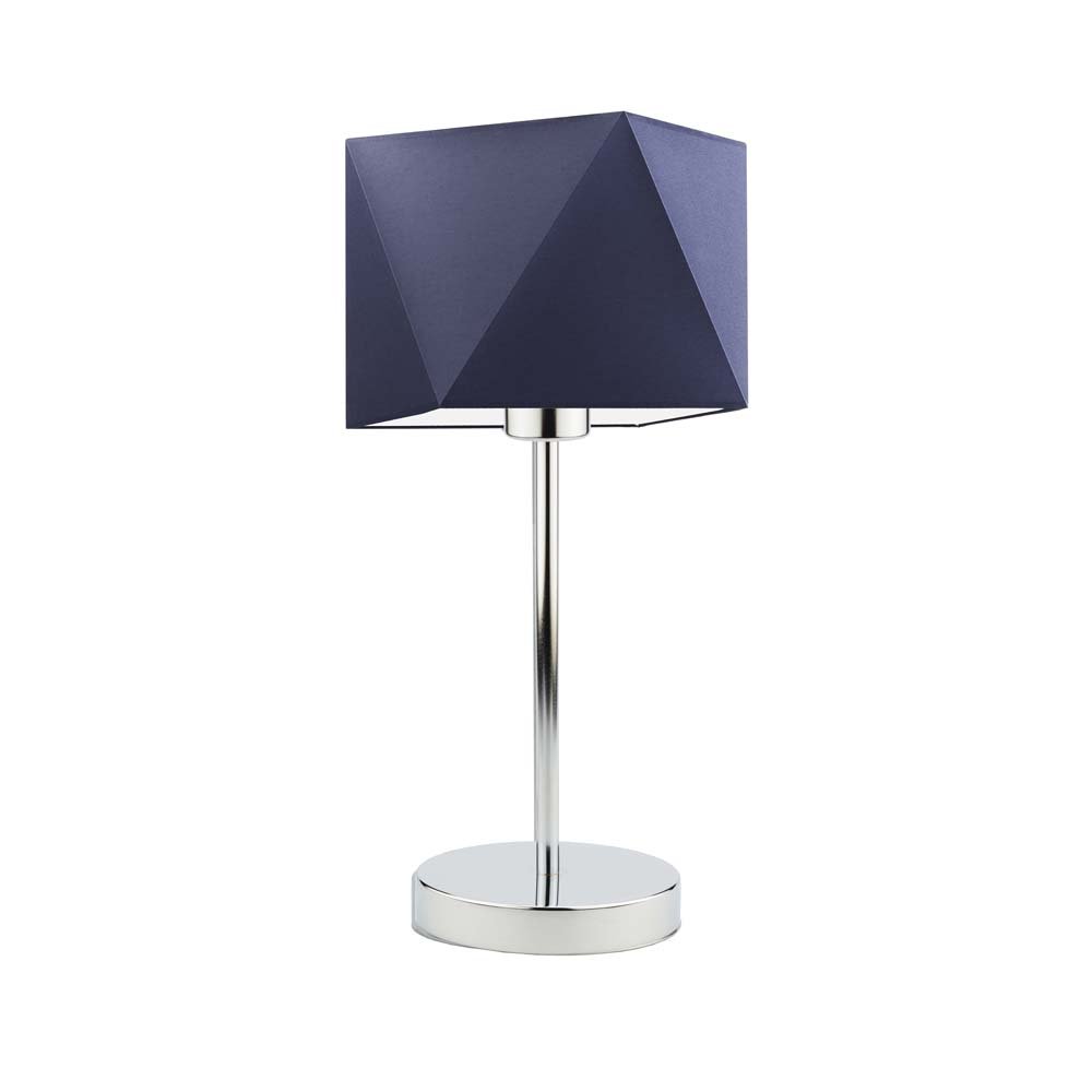 Lampka nocna LYSNE Wuhu, 60 W, E27, granatowa/chrom, 43x23 cm