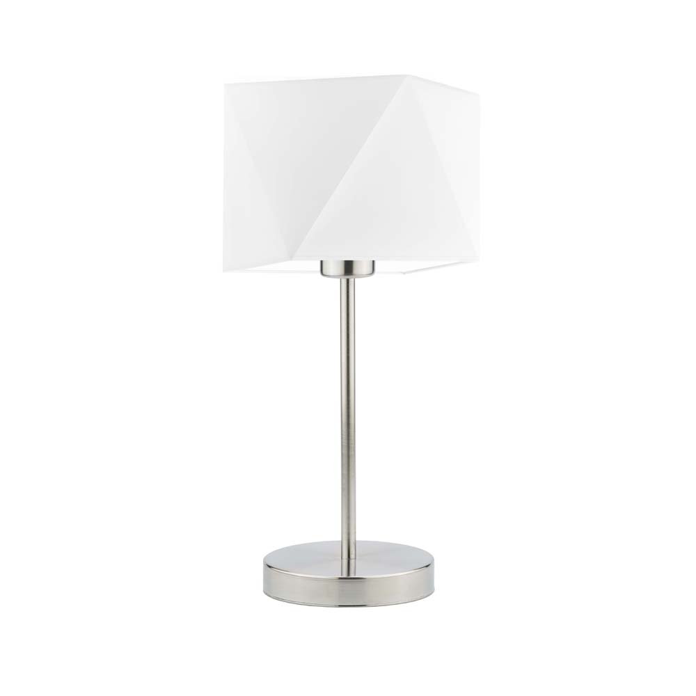 Lampka nocna LYSNE Wuhu, 60 W, E27, biała/stalowa, 43x23 cm