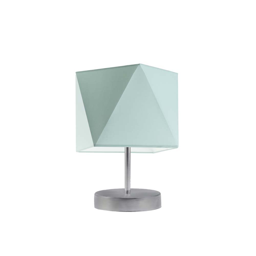 Lampka nocna LYSNE Pasadena, 60 W, E27, miętowa/srebrna, 30x23 cm