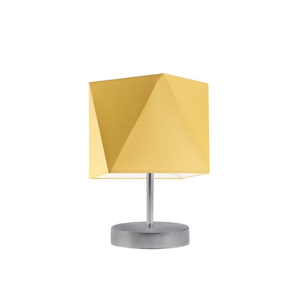 Lampka nocna LYSNE Pasadena, 60 W, E27, musztardowa/srebrna, 30x23 cm
