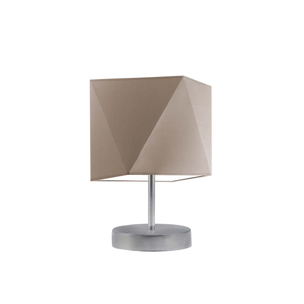 Lampka nocna LYSNE Pasadena, 60 W, E27, beżowa/srebrna, 30x23 cm