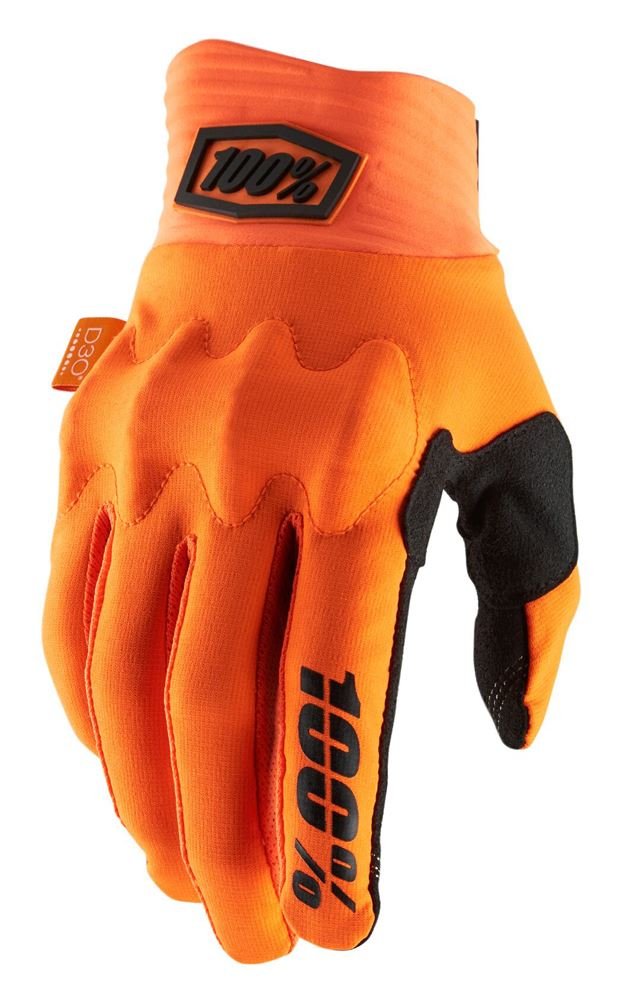 100%, Rękawiczki kolarskie, Contigo Glove fluo orange black, pomarańczowy, rozmiar L