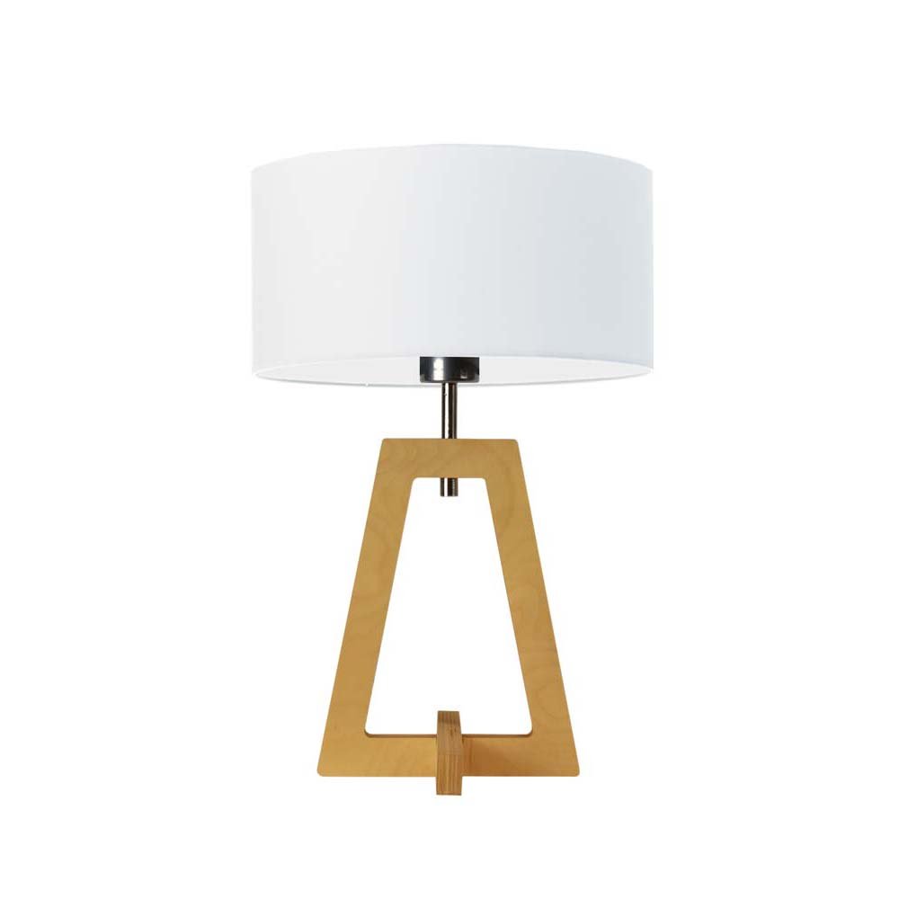 Lampka nocna LYSNE Clio, biała, dębowa, E27, 47x30 cm