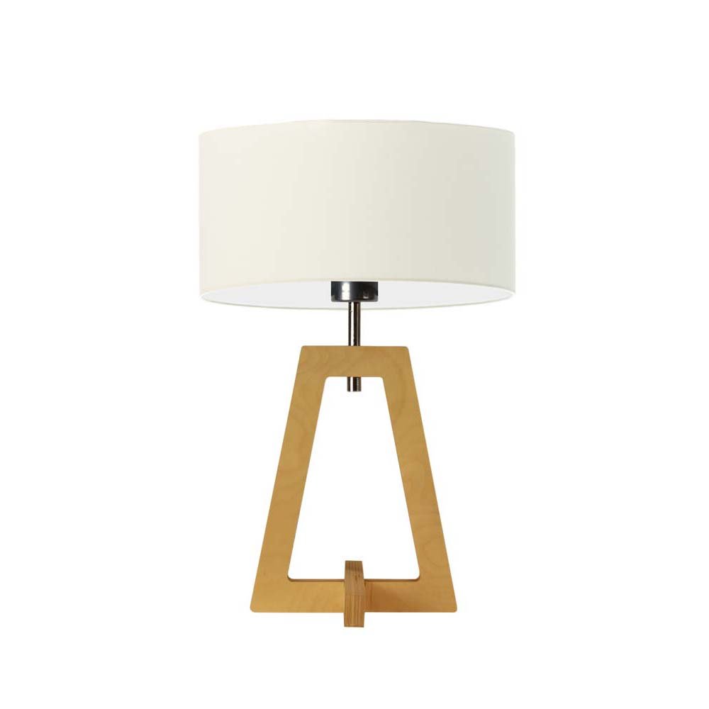 Lampka nocna LYSNE Clio, ecru, dębowa, E27, 47x30 cm
