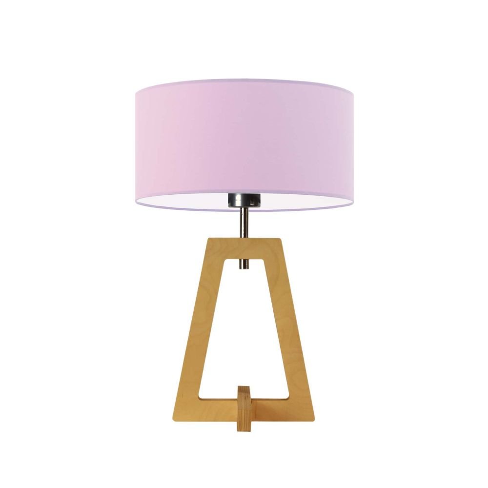 Lampka nocna LYSNE Clio, jasnofioletowa, dębowa, E27, 47x30 cm