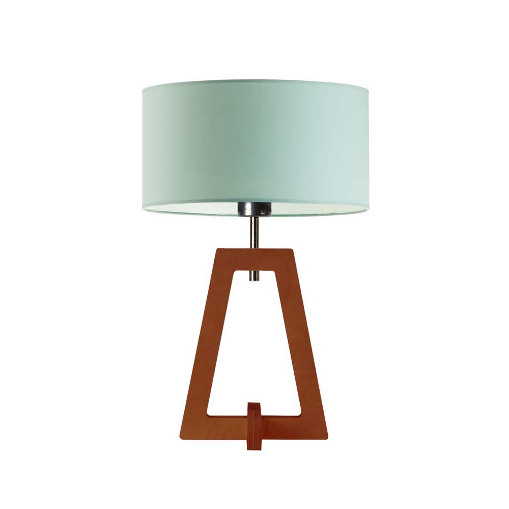 Lampka nocna LYSNE Clio, miętowa, mahoniowa, E27, 47x30 cm