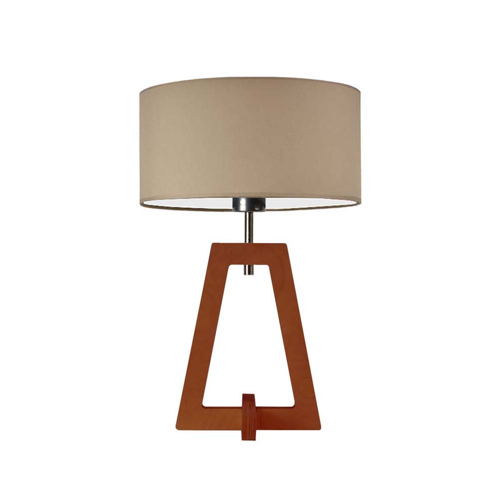 Lampka nocna LYSNE Clio, beżowa, mahoniowa, E27, 47x30 cm