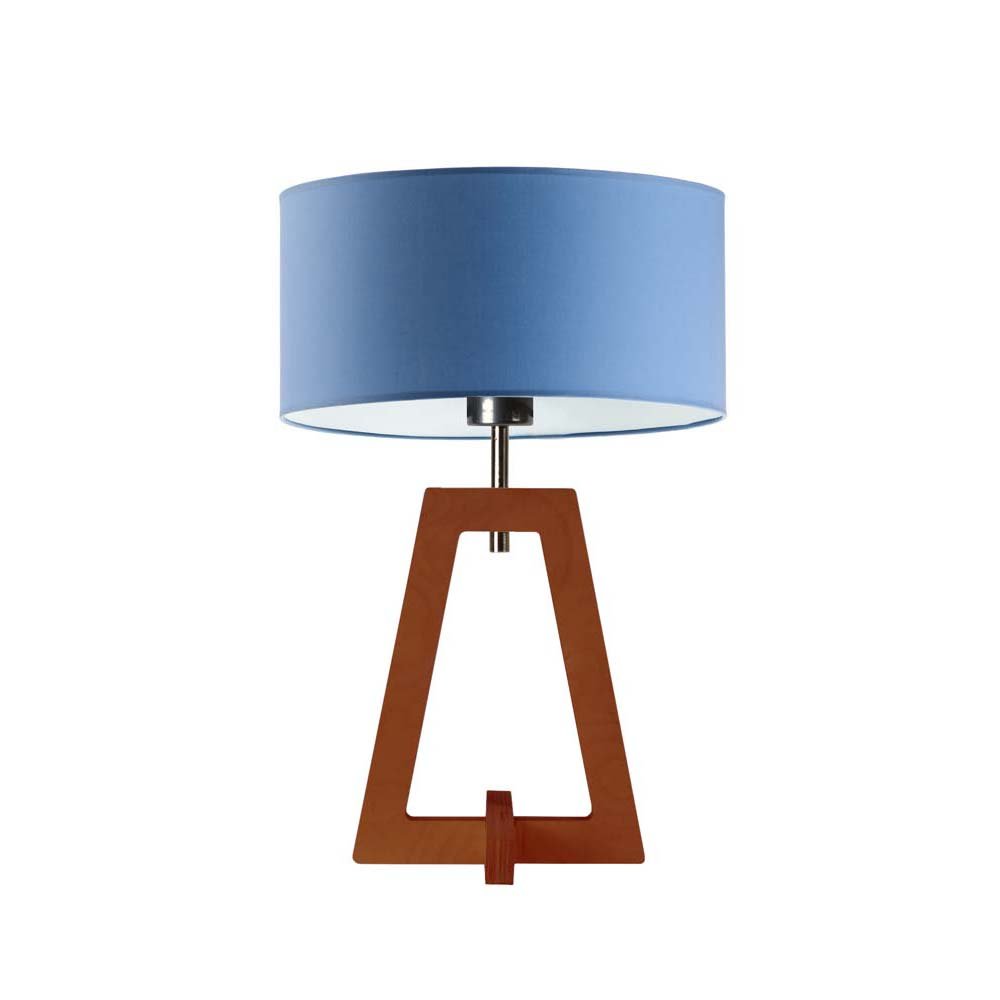 Lampka nocna LYSNE Clio, niebieska, mahoniowa, E27, 47x30 cm